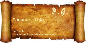 Marbeck Gida névjegykártya